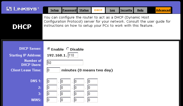 router configuration ip address