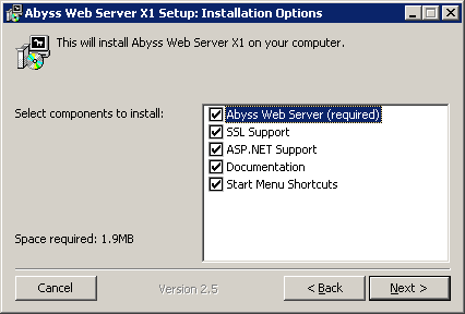 abyss web server javascript support