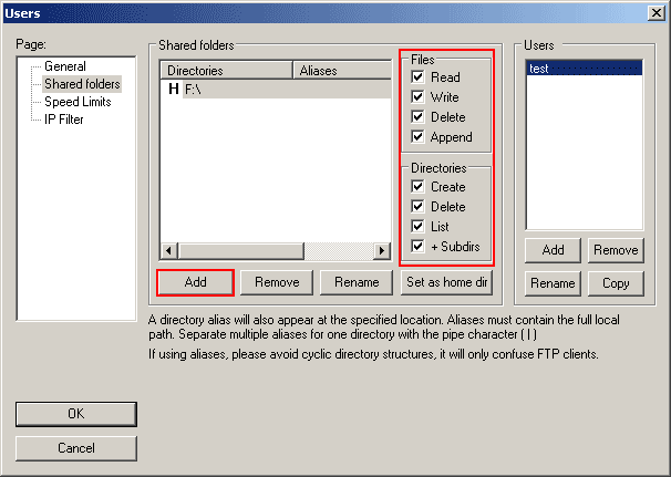 filezilla ftp server setup