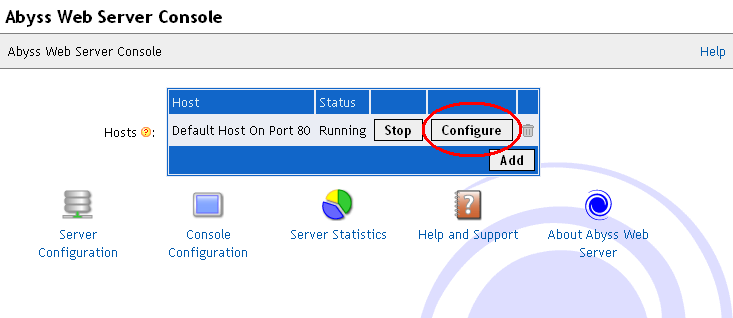 abyss web server localhost